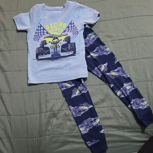 Carter's Racing Pajama Set - Light Blue and Navy